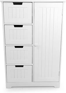 Bathroom Cabinet Bedroom Dresser Nursery Storage Cupboard 4-Drawer Plus Door