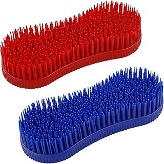 2 Pcs Silicone Horse Cleaning Brush - Equestrian Massage Tool for Grooming and Care