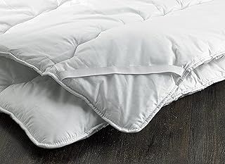 Small Double Mattress Topper Luxury 100% Cotton Cover Soft & Bouncy Anti-Allergy Filling Elasticated Corners Mattress Pad Made in UK
