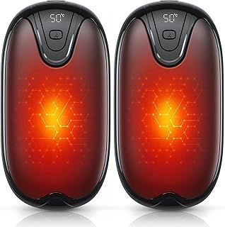 Hand Warmers,2 in 1 Magnetic Rechargeable Hand Warmer,12 Hrs Long Lasting Portable Pocket Heater,LCD Digital Screen Reusable Hand Warmer,Grate for Home Camping Hunting Outdoor,Best Winter Gift.