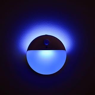 2 Pack Motion Sensor Night Light, 3 Lighting Modes, Adjustable Brightness, Wardrobe Lights Stick-Anywhere, Nightlight for Hallway, Kitchen Cabinet, Bedroom, Stairs, Bathroom, Blue