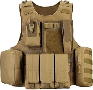 HUNTVP Tactical Airsoft Molle Combat Vest for Men Women CS Training Camping Hiking Outdoors