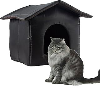 Outdoor Cat Shelter - Waterproof Dog Houses, Warm Winter Pet House, Easy Assemble Oxford Cat Kennel
