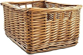 Arthur Cameron - Rectangular Wicker Storage Basket with Handles - 29 x 25 x 15 cm - Small Wicker Basket, Wicker Basket Storage, Organiser Basket, Bathroom Storage, Bedroom Storage (Natural)