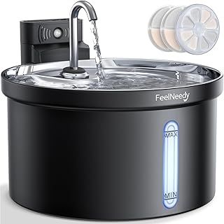 Wireless Cat Water Fountain, 4000mAh Battery Operated Automatic Cat Waterer Fountain with Motion Sensor, 3.5L/118oz Ultra Quiet Water Fountains for Indoor Cats, Dogs and Pets (FN-W08L-PB)