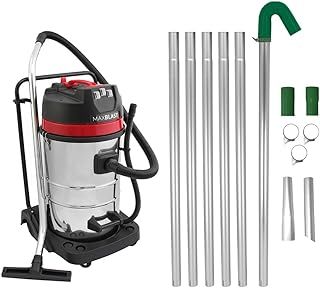Gutter Cleaning System 80L Wet & Dry Vacuum & 24ft Gutter Pole Kit Long Reach Drain Pipe Sucker 1.2m - 7.2m 51mm Diameter Aluminium Nozzles 3000W Triple Motor Industrial 1.5m Hose 9m Cable