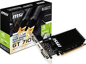 MSI GeForce GT 710 2GD3H LP Graphics Card '2GB DDR3, 954MHz, Low Profile, Low Consumption, VGA, DVI-D, HDMI, HTPC, Silent Passive Fanless Cooling System'