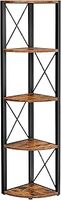 VASAGLE 5-Tier Corner Shelf, Storage Shelf Unit Multifunction, Bookcase, Plant Stand, for Living Room, Bathroom, Kitchen, Bedroom, Office, Easy to Assemble, Industrial, Rustic Brown and Black