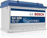 Bosch S4 008 Car Battery 74 A/h - 680 A - 12 V Battery, Type 096, Lead-acid for Non-Start/Stop Vehicles, Left (-) Right (+), 278 x 175 x 190 mm