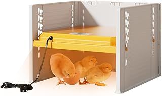 Chick Brooder, Chick Heater Plate Adjustable Height Thermostatic Brooder Box for Chicks, Brooder Heater for Chicks Ventilation Chick Brooder Heat Lamp for Baby Chick, Duckling (Yellow)
