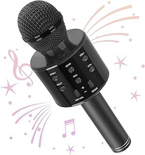 Karaoke Wireless Microphones, Wowstar Bluetooth Microphones for Kids Adults, Children Portable Microphone Speaker Voice Changer for Boy Girl Toy, Home KTV Player for Party Singing Gift