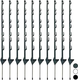 Woodside 10 x Green 4ft Tall Electric Fencing Fence Posts Stakes Poles 4 Foot Horse Paddock