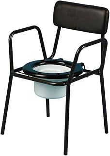 HOMECRAFT Stacking Commode, Toilet Chair, Bedroom/Clinic Use, For Eldery or Disabled, Fixed Height, With Pan
