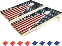 Cornhole Set, 4'x 2' Corn Hole Boards Set, Solid Wood Cornhole Game Outdoor Set, Corn Holes Outdoor Game, Corn Hole Sets with Bags Regulation Size, Perfect for Lawn, Backyard, Beach, Park