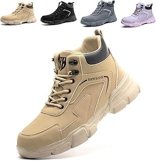 Bawalon Safety Boots Mens Womens Water Resistant Work Boots with Steel Cap Lightweight Non-Slip Safety Shoes