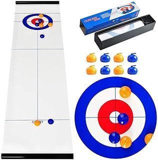 Tabletop Curling Game,Curling Game,Portable Team Board Games,Tabletop Training Family Party Games for Kids and Adults Indoor, Travel