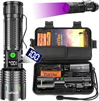 Relybo Torches LED Super Bright Rechargeable, Flashlight 500000 Lumens XHM88 Torches Battery Powered, Led Torch Rechargeable, Powerful Torch Flash Light for Dog Walking Hiking Camping Emergency Gift