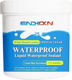 Liquid Waterproof Sealant Clear 35oz, Endhokn Wall, Bathroom, Roof Indoor and Outdoor for Leaks Cracks Repair Water-Based Waterproof Coating