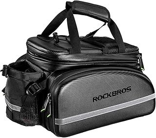 ROCKBROS Bike Pannier Bag Waterproof Bike Trunk Bicycle Carrier Rear Rack Bag Portable Seat Pannier Carbon Texture Large Storage Pouch Capacity 17-35L
