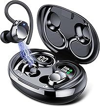 QXQ Wireless Earbuds, Bluetooth 5.3 Headphones 60hrs Dual LED Display Sport Wireless Earphones with in Ear Earhooks Deep Bass Microphone IPX7 Waterproof for Sports/Workout/Gym/Calls