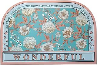 OXTXO Fast Drying Diatomite Bath Mat - Absorbent, Non-Slip, Anti-Mold, Floral Pattern - Ideal for Bathroom, Bathtub, Doorway (Color1)