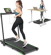 THERUN Folding Treadmill for Home, 2.5HP Under Desk Treadmill w/Remote and LED Display, Foldable Walking Pad w/ 3 Countdown Modes & Comfortable Running Belt, 1-10KM/H, No assembly