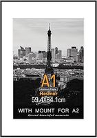A1 Picture Frame Aluminum Acrylic Black - Photo Frames 23 x 33 inch Size A1 Pictures Frames with Clear Plexiglass for Wall Mounting, Single A1 Poster Frame with Mat for A2