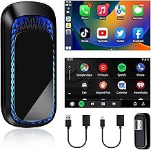 【Highly Compatible】Wireless Carplay Adapter UK Android Auto Wireless Adapter 2 in 1, Plug-and-Play Type-C/USB Wireless Carplay Adapter with 5GHz WiFi, Fast Transmission RGB Easy to Use