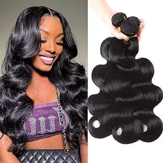 datanala Brazilian Virgin Body Wave Human Hair Bundles 100% Unprocessed Body Wave Human Hair 3 Bundles Natural Black Color (12 14 16Inch/new, 3bundles)