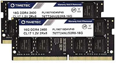 Timetec Hynix IC 32GB Kit (2x16GB) DDR4 2400MHz PC4-19200 Unbuffered Non-ECC 1.2V CL17 2Rx8 Dual Rank 260 Pin SODIMM Laptop Notebook Computer Memory RAM Module Upgrade (32GB Kit (2x16GB))