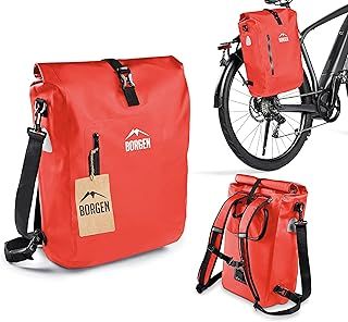 Borgen 3in1 Bike Bag - Additional Shoulder Strap and Laptop Bag - Can be Used as a Pannier Bag, Roll Top Backpack and Bike Backpack
