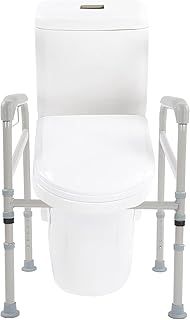 Toilet Frame Aid, Toilet Safety Frame Rail Disabled Toilet Support Frame Height and Width Adjustable, Bathroom Safety Aid with Non Slip Feet for Disabled and Elderly