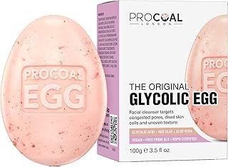 Glycolic Egg Facial Cleansing Soap 100g by Procoal - Glycolic Acid Cleanser For Rejuvenated, Bright and Glowy Complexion, Vegan & Cruelty-free