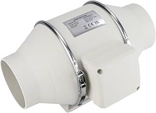 Anesty 4 inch Inline Extractor Fan with Timer, 220m³/h 35W In line Bathroom Extractor Fan 100 mm Duct Ventilation Exhaust System fit Shower Kitchen