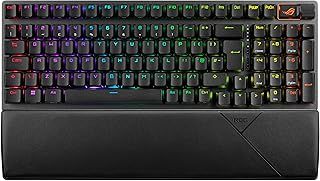 ASUS ROG Strix Scope II 96 Wireless Gaming Keyboard, Tri-Mode Connection, Dampening Foam & Switch-Dampening Pads, Hot-Swappable Pre-lubed ROG NX Snow Switches, PBT Keycaps, RGB-Black, UK Layout