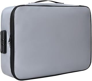 Fireproof Document Box Waterproof A4 Document Organizer Storage Folder for Important Papers, Certificates Secure Safe Bag Case with Lock