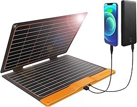 FlexSolar 20W Portable Solar Panel Charger for Camping, USB-A QC3.0 USB-C Waterproof Foldable Solar Panel for Mobile Phones Laptop Cellphones Power Bank Outdoor Hiking Fishing