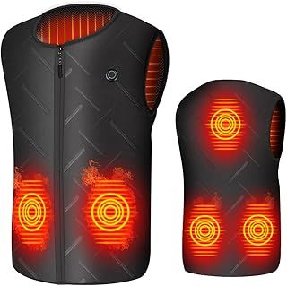 Electric Heated Vest, USB Warm Jacket Gilet for Men Women, 3 Adjustable Temperature, 5 Heating Zones, Washable Lightweight Heated Body Warmer for Winter Outdoor Motorcycle Skiing Fishing Hiking