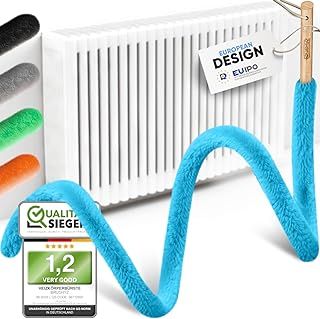 Radiator Cleaner Brush 115cm I Flexible Scratch-Free Radiator Brush I Soft Polyester Duster I Washable, Long & Thin I Fits 99% of Gridded & Non-Gridded Heater I Color: Blue