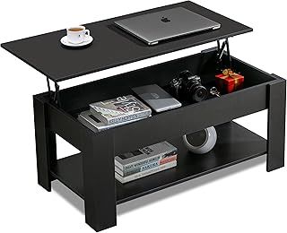 Coffee Table With Storage, Lift Up Coffee Table For Living Room, Wooden Coffee Table With 1 Shelf Large Hidden Storage Lift-Top Sofa End Tea Tables for Living Room Furniture, 100L x 50W x (42-57)H cm