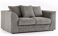 New Luxor Grey 2 Seater Soft Jumbo Cord Sofa | Soft 2 Seater Luxury Jumbo Cord Settee