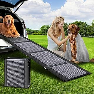 Dog Ramp for Cars,170cm Folding Dog Ramp with Pet Blanket, Anti-Slip Surface, Pet Stairs Ramp for Medium & Large Dogs Up to 116KG Get Into a Car, SUV, Truck