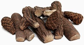 9 Piece Ceramic Wood Set Decorative Wood for Bio Ethanol and Gas Fis