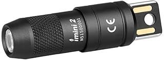 OLIGHT IMINI 2 Keychain Light 50 Lumens EDC Rechargeable Mini Torch, Magnetic Base Lamp with Integrated USB Plug, High Performance Compact LED Flashlight for Daily Carry (Black)