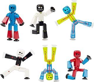 StikBot Zing Series 4 - Colour 6 Piece Posable Figure Set - For Stop Motion Animation - in Eco Packaging