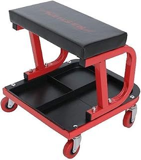 Neilsen CT1305 Mechanics Trolley Seat with Tool Tray, Swivel Castors, and Oil-Resistant Vinyl Covered Seat - 150kg Capacity