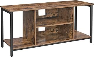 VASAGLE TV Stand for TV up to 50 Inches, TV Cabinet with Open Shelves, TV Console for Living Room, Entertainment Room, Rustic Brown and Black LTV39BX