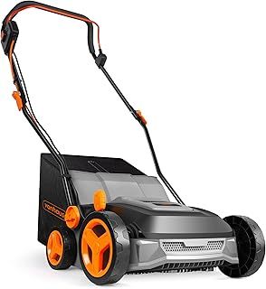 VonHaus Artificial Grass Brush 1800W – Electric Lawn Sweeper Cleaner Machine, 45L Collection Bag, 10m Cable, 5 Adjustable Heights, 370mm Working Width, Foldable Handle