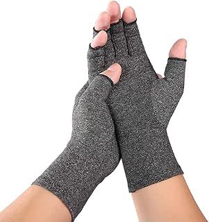 Anti-Arthritis Gloves Women & Men - Compression Gloves for Arthritis Pain Relief, Carpal Tunnel, Injuries - Fingerless Gloves for Women & Fingerless Gloves for Men (Small, Grey)