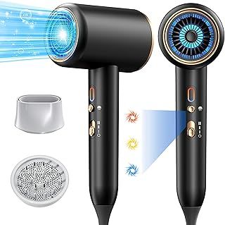 Professional Ionic Hair Dryer,Blow Dryer with Diffuser,Concentrator Nozzle|4-in-1 Hair Dryer | 2400W Turbo Ultra-Quiet Motor | 3 Heat,3 Speed Settings | Quick Heat-Up,Constant Temperature